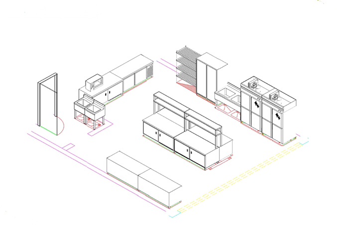 涼菜間基本設備3D效果圖